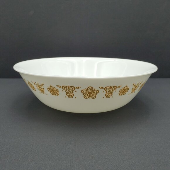 Corelle Butterfly Gold Serving Bowl Corning Gold Flowers Medium Vegetable Bowl - Picture 1 of 5